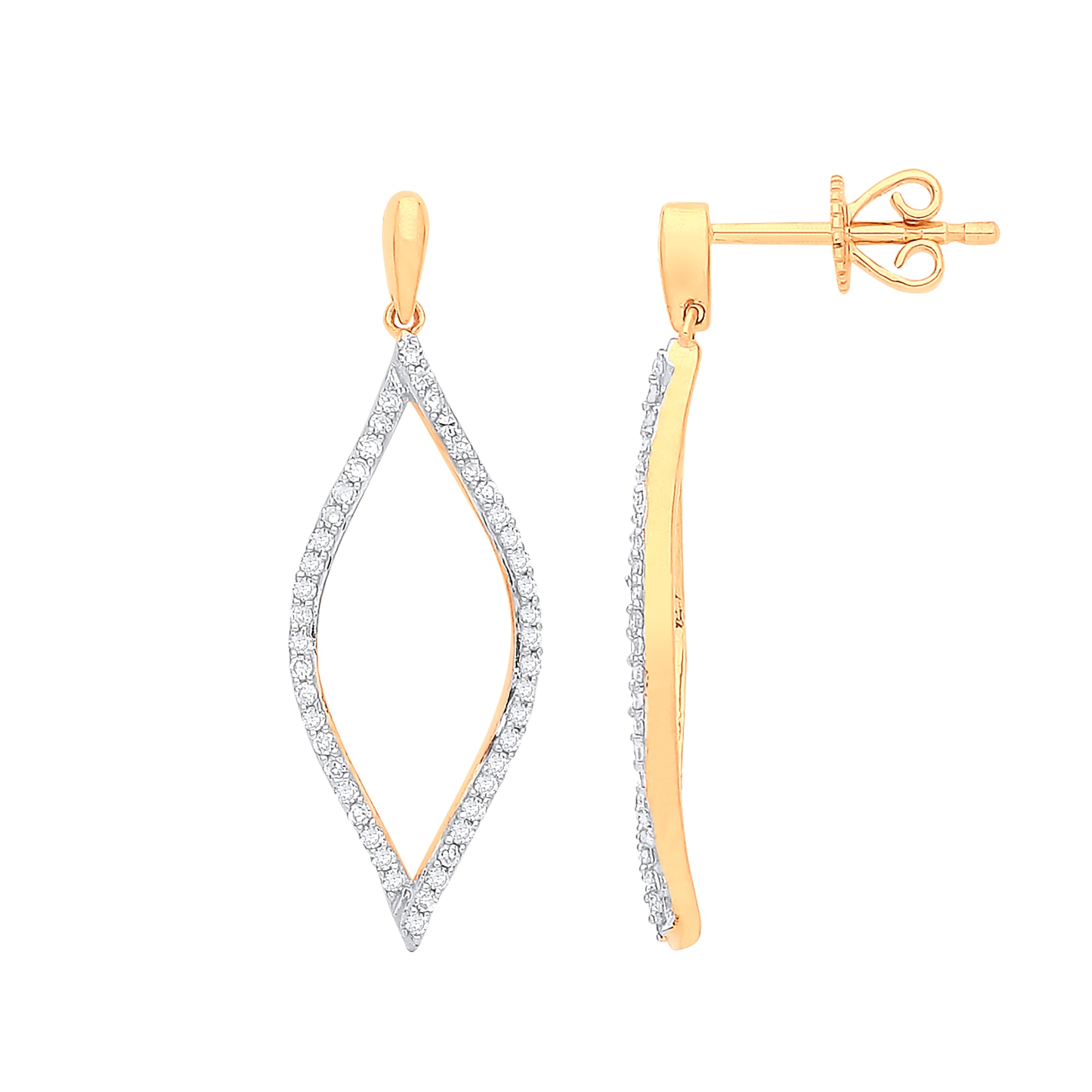 9ct Yellow Gold 0.29ct Diamond Drop Earrings