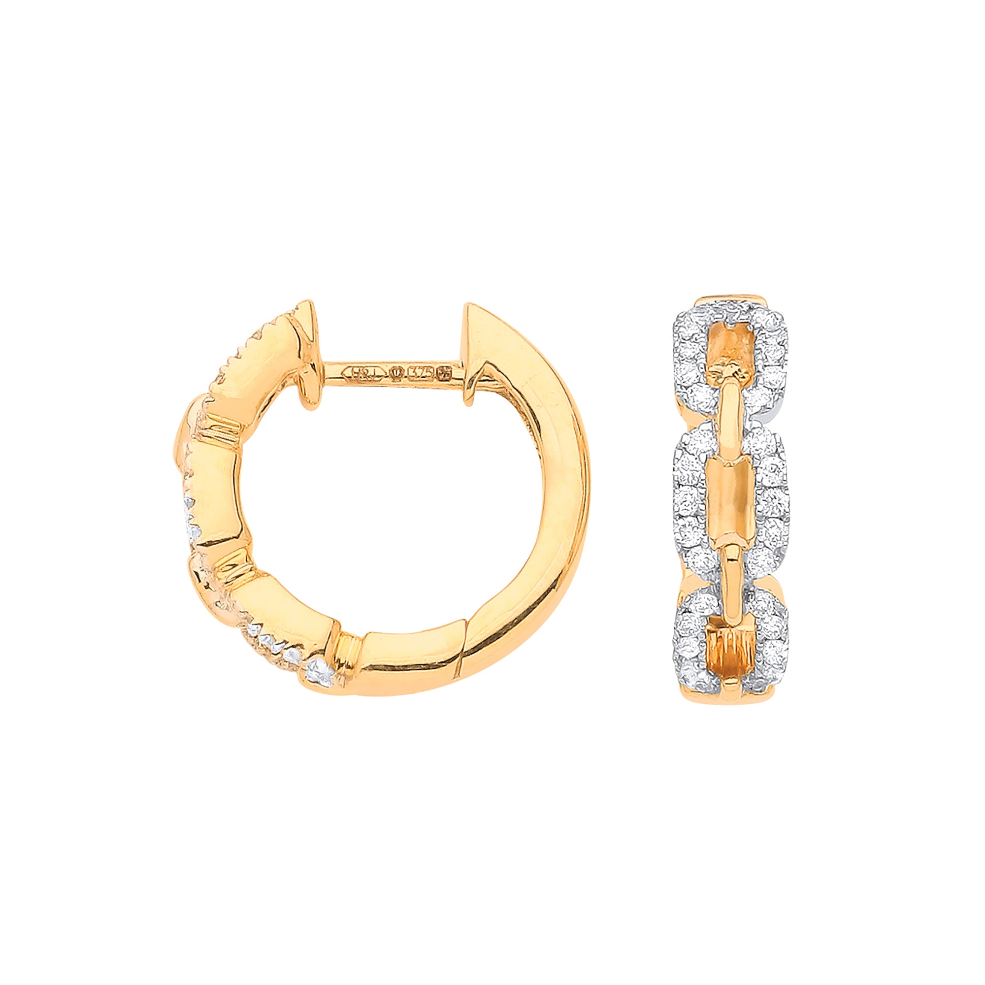 9ct Yellow Gold 0.25ct Curb Huggies