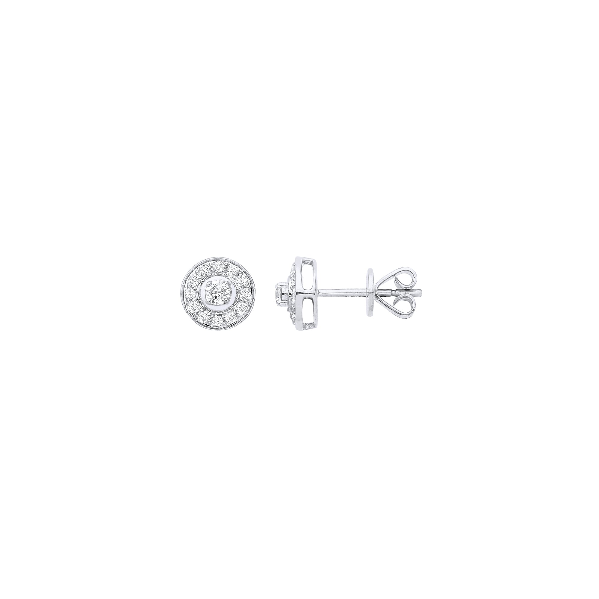 18ct White Gold Halo 0.24ctw Diamond Studs