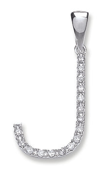 9ct White Gold Diamond Initial Pendants