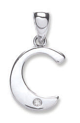 9ct White Gold 0.01ct Diamond Initial Pendants