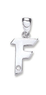 9ct White Gold 0.01ct Diamond Initial Pendants