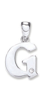 9ct White Gold 0.01ct Diamond Initial Pendants