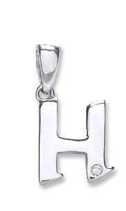 9ct White Gold 0.01ct Diamond Initial Pendants