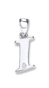 9ct White Gold 0.01ct Diamond Initial Pendants