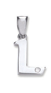 9ct White Gold 0.01ct Diamond Initial Pendants