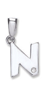 9ct White Gold 0.01ct Diamond Initial Pendants