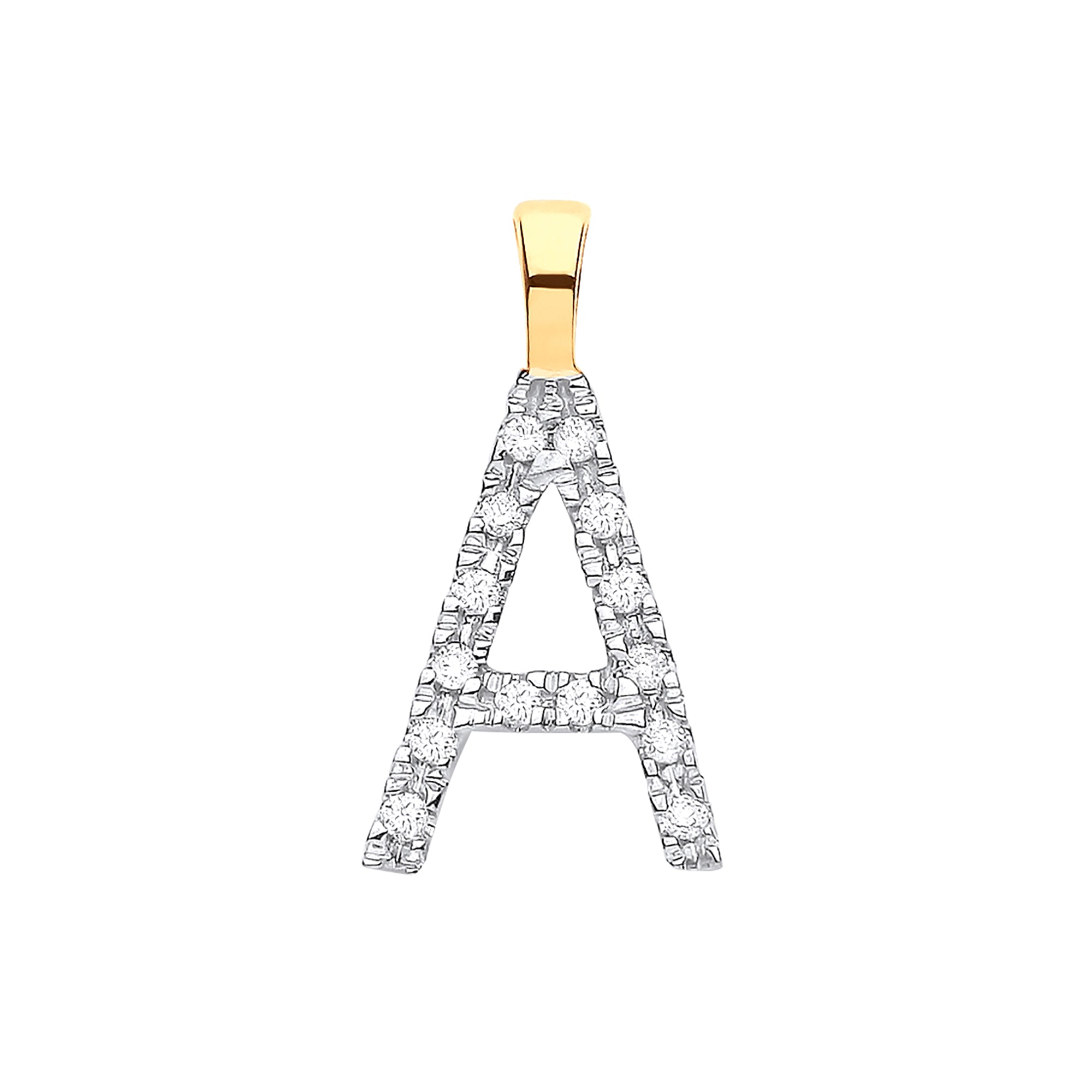 9ct Yellow Gold 0.05ct Diamond Initial Pendant