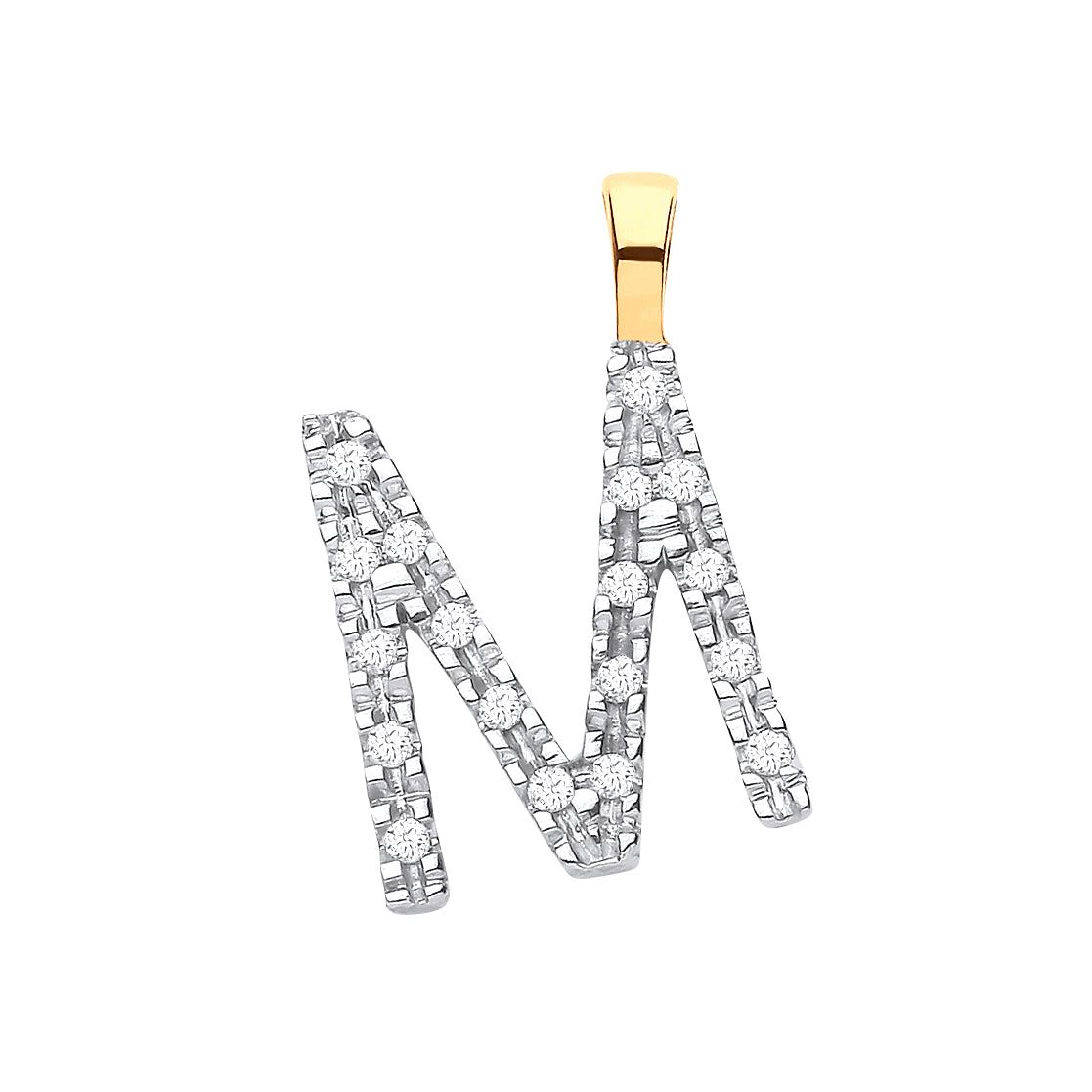 9ct Yellow Gold 0.05ct Diamond Initial Pendant