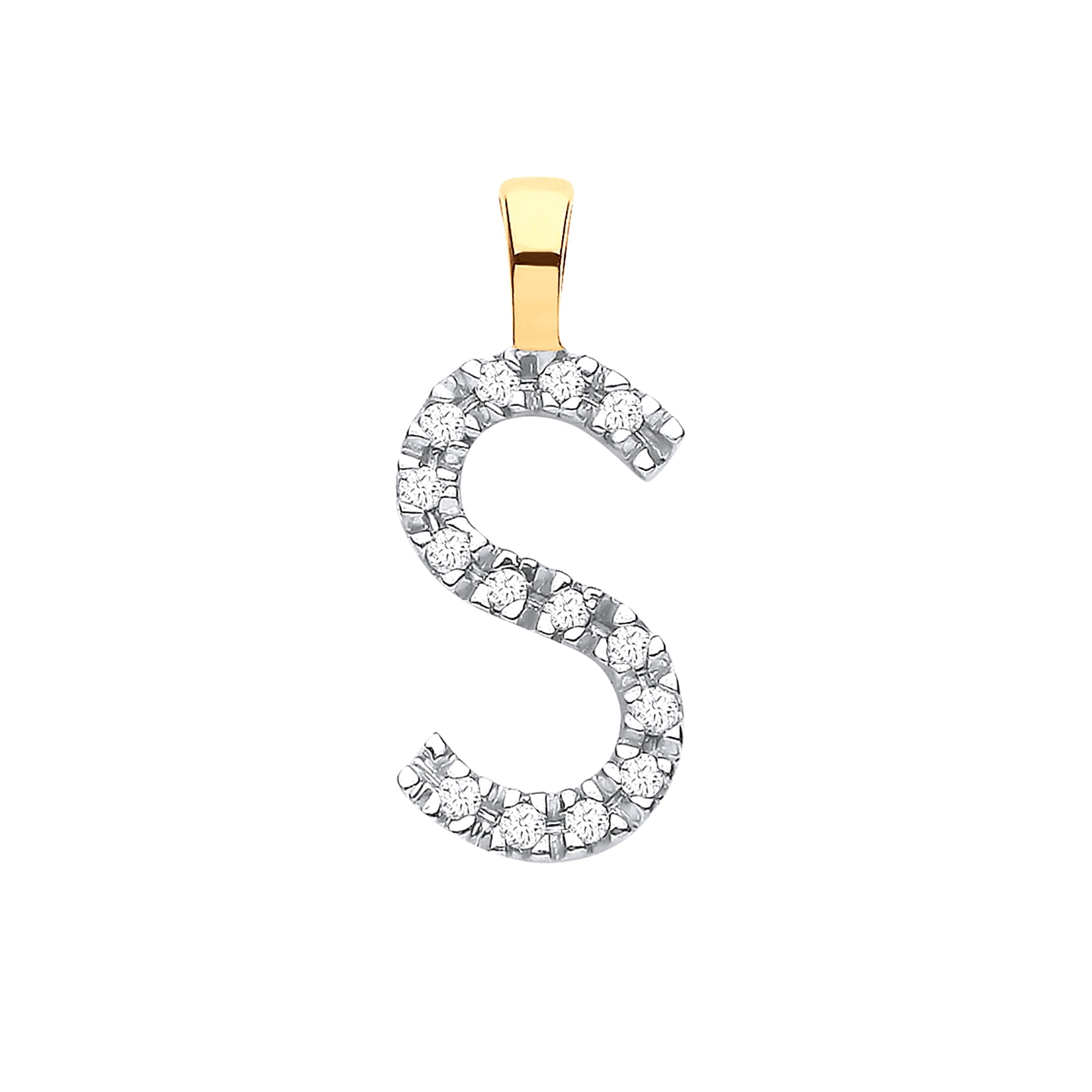 9ct Yellow Gold 0.05ct Diamond Initial Pendant