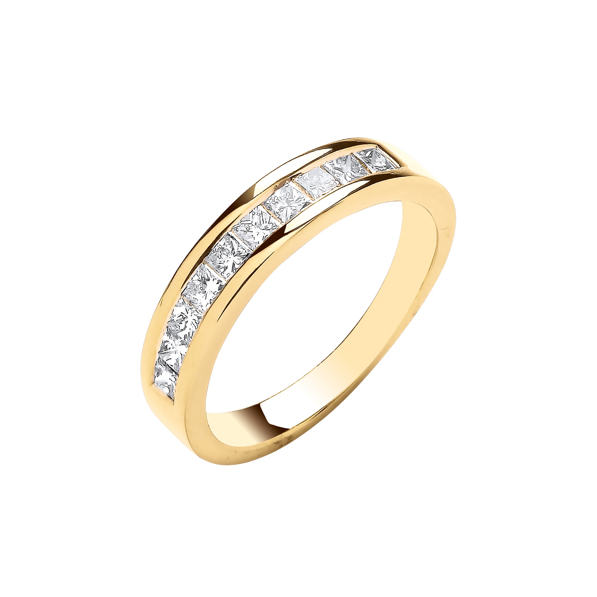 18ct Yellow Gold 0.50ctw Princess Cut Diamond Eternity Ring