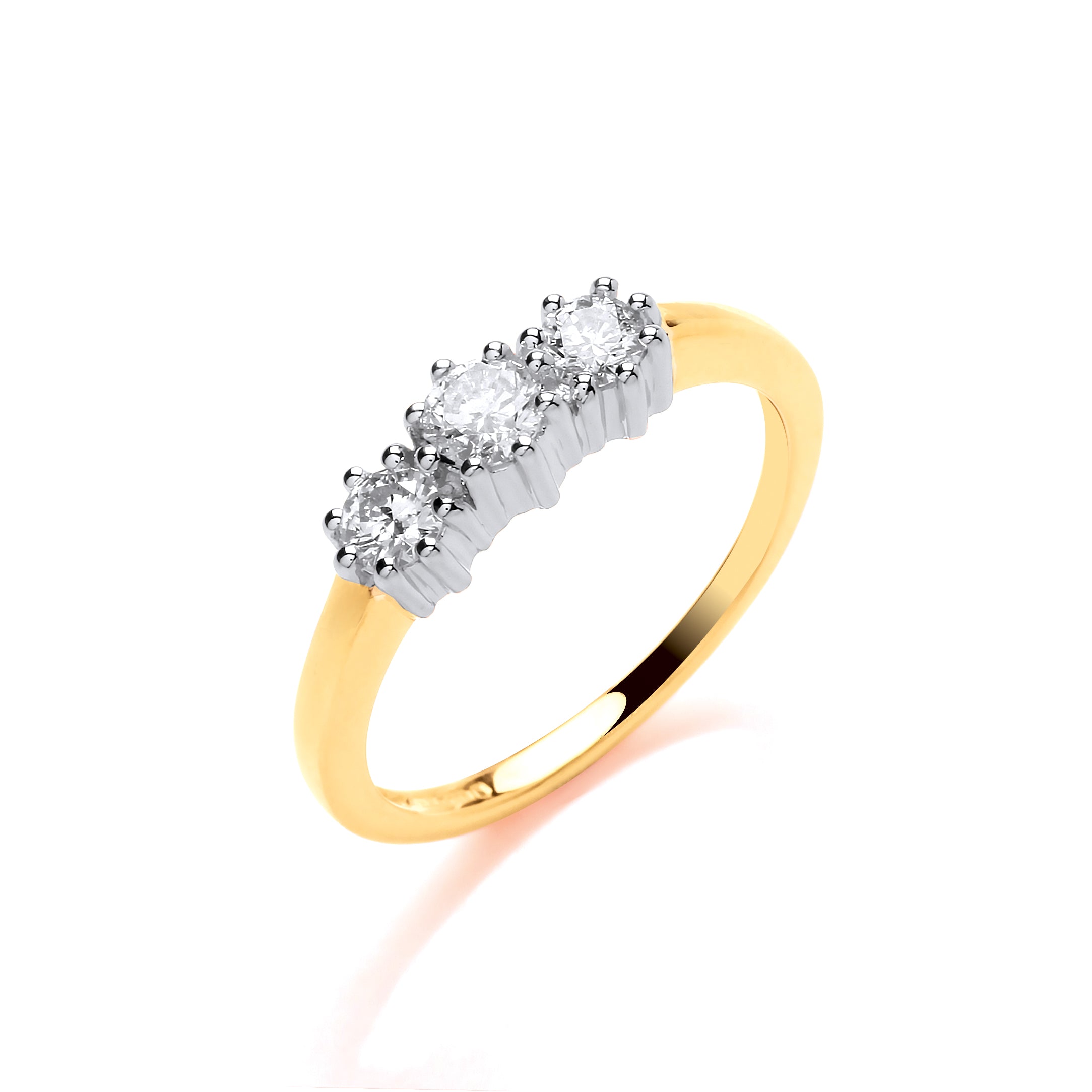 9ct Yellow Gold 0.50ct Diamond Trilogy Ring