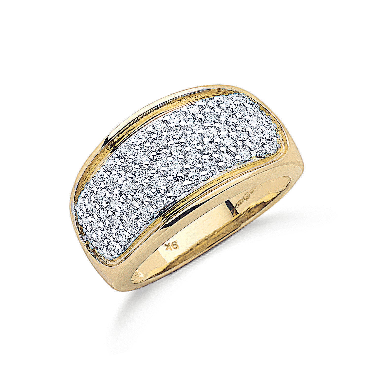 9ct Yellow Gold 1.00ctw Diamond Bombay Ring