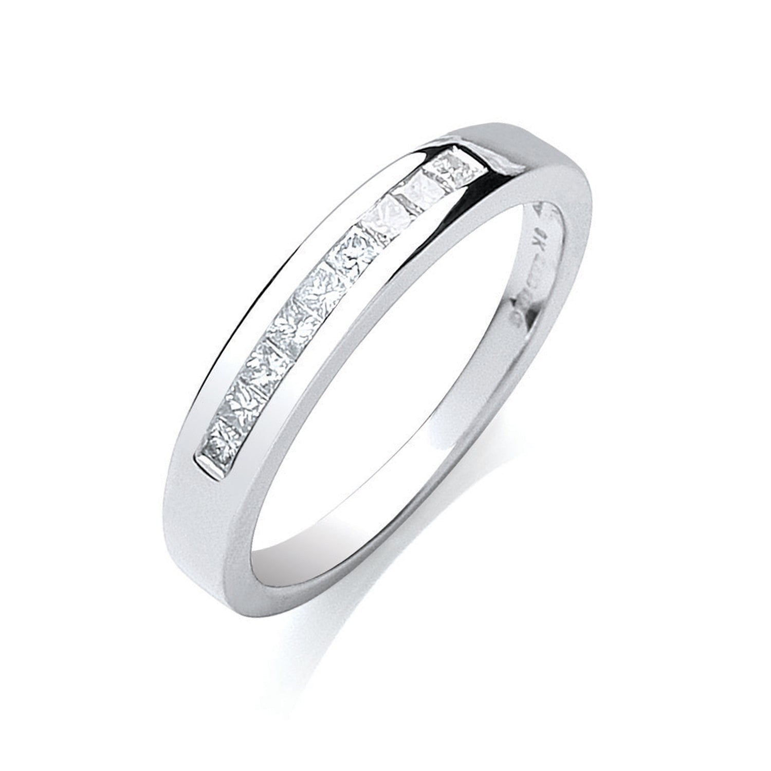 9ct White Gold 0.25ct Princess Cut Diamond Eternity Ring