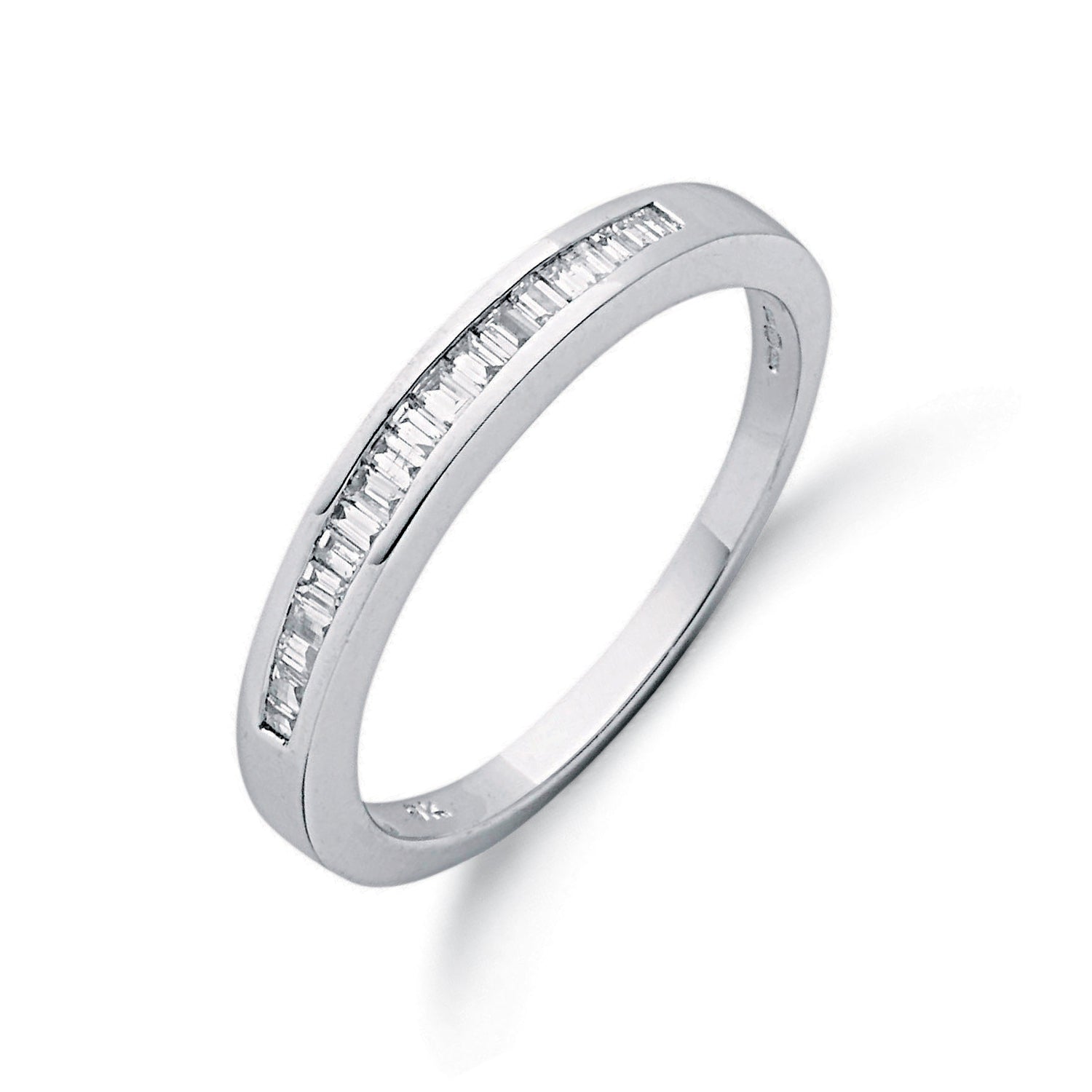 9ct White Gold 0.25ct Baguette Cut Diamond Eternity Ring