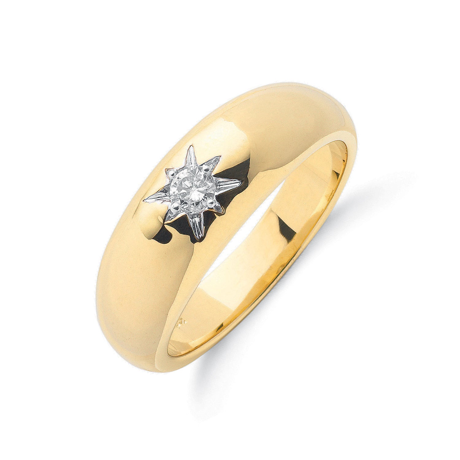 9ct Yellow Gold 0.15ct Single Stone Diamond Band