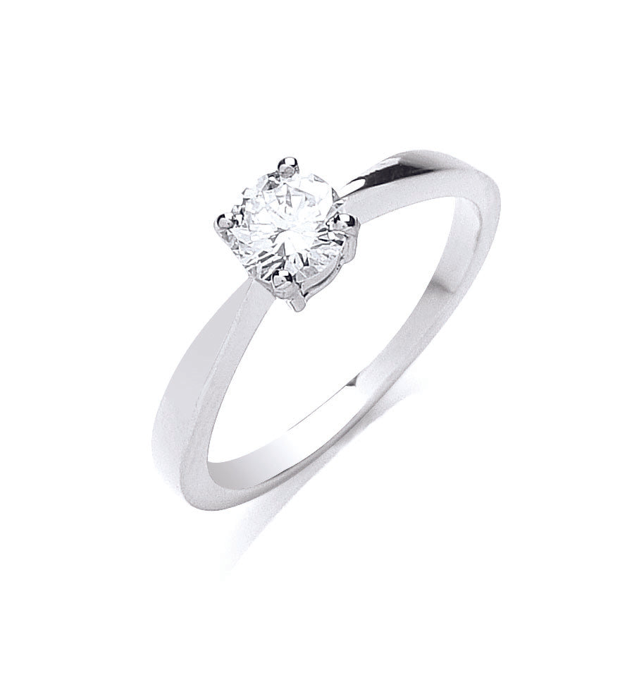 Platinum 0.50ct G/H-Si Diamond Engagement Ring