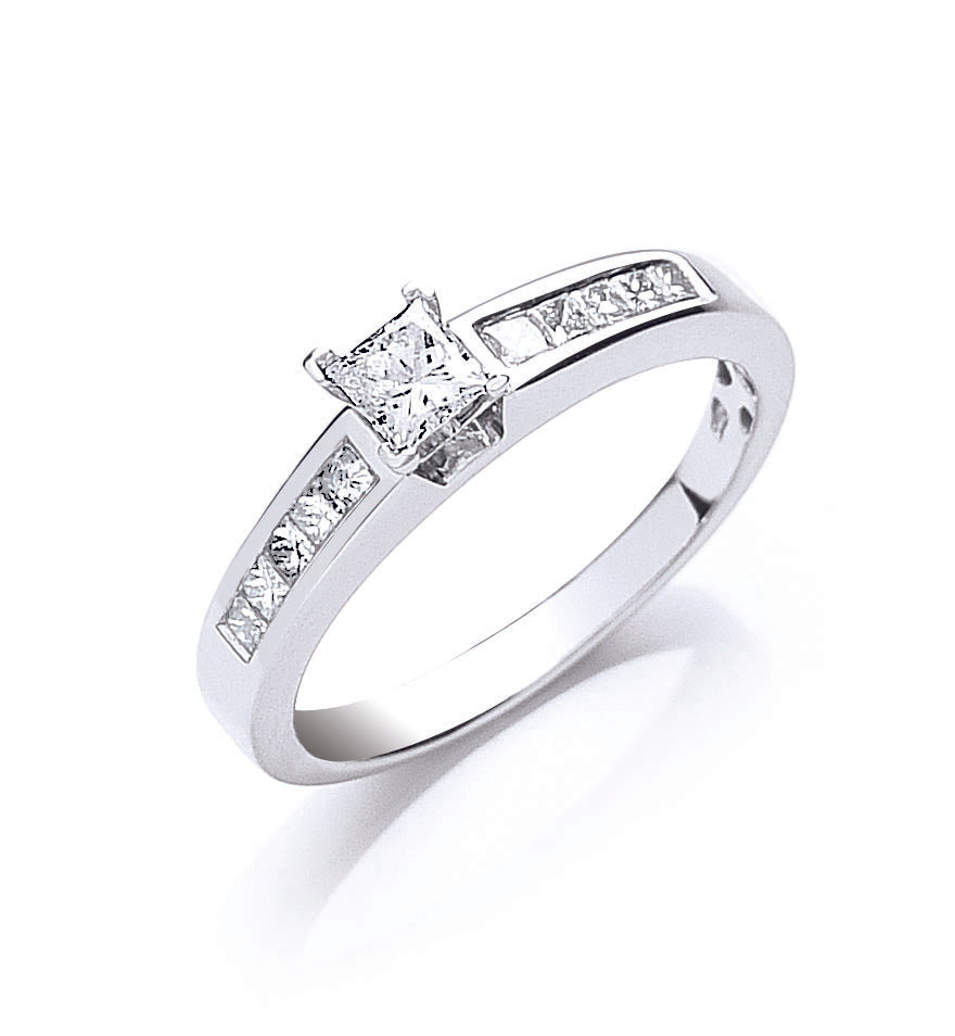 18ct White Gold 0.50ct Princess Cut Diamond Ring