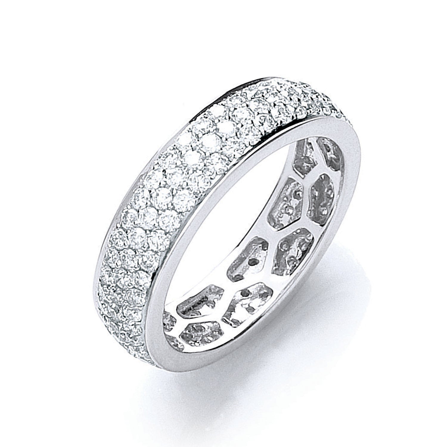 18ct White Gold 1.40ct Pave Set Full Eternity Ring