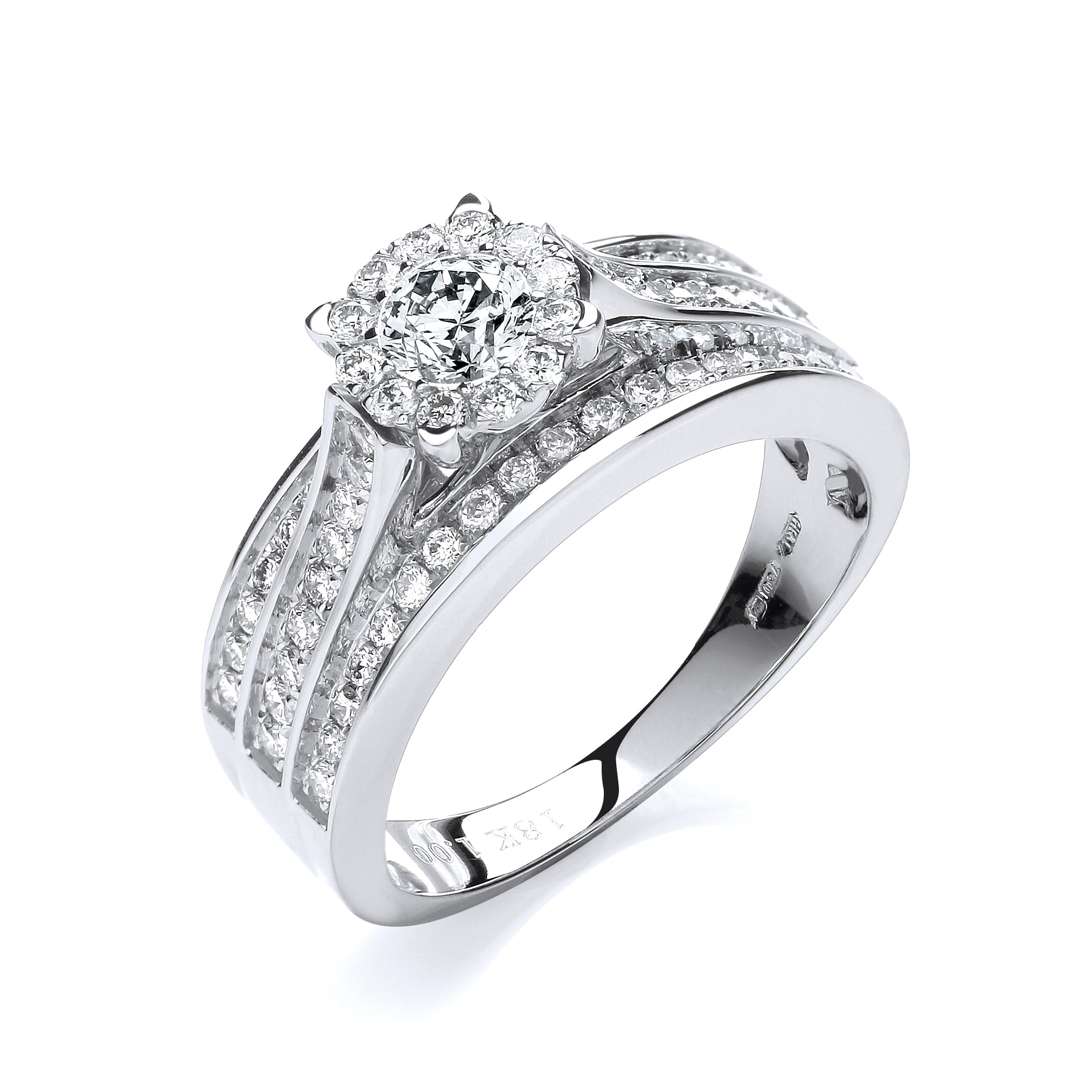 18ct White Gold 1.00ct Diamond Dress Ring