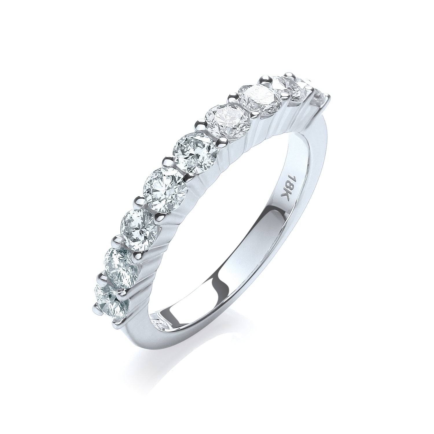 18ct White Gold 1.00ctw Diamond Half Eternity Ring