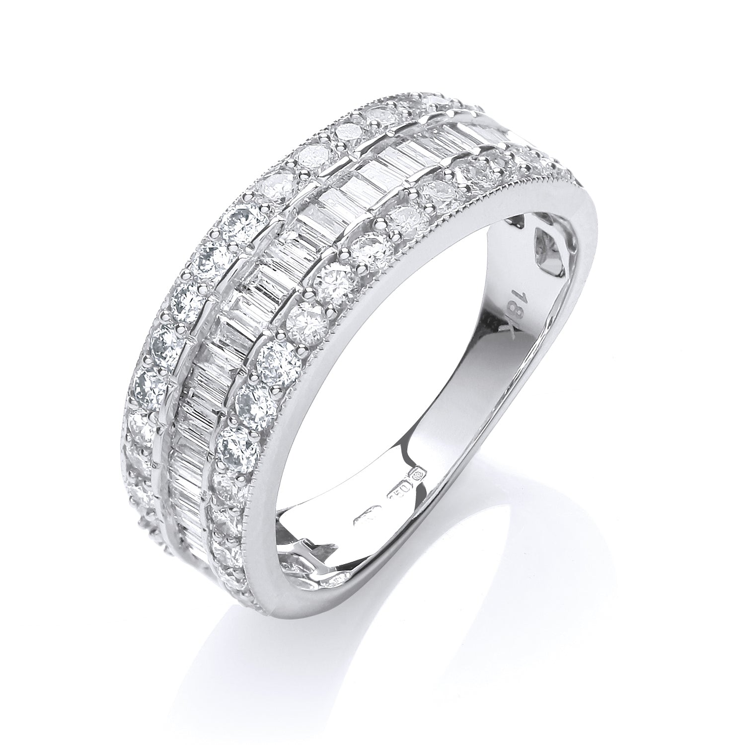 18ct White Gold 1.00ctw Diamond Half Eternity Ring