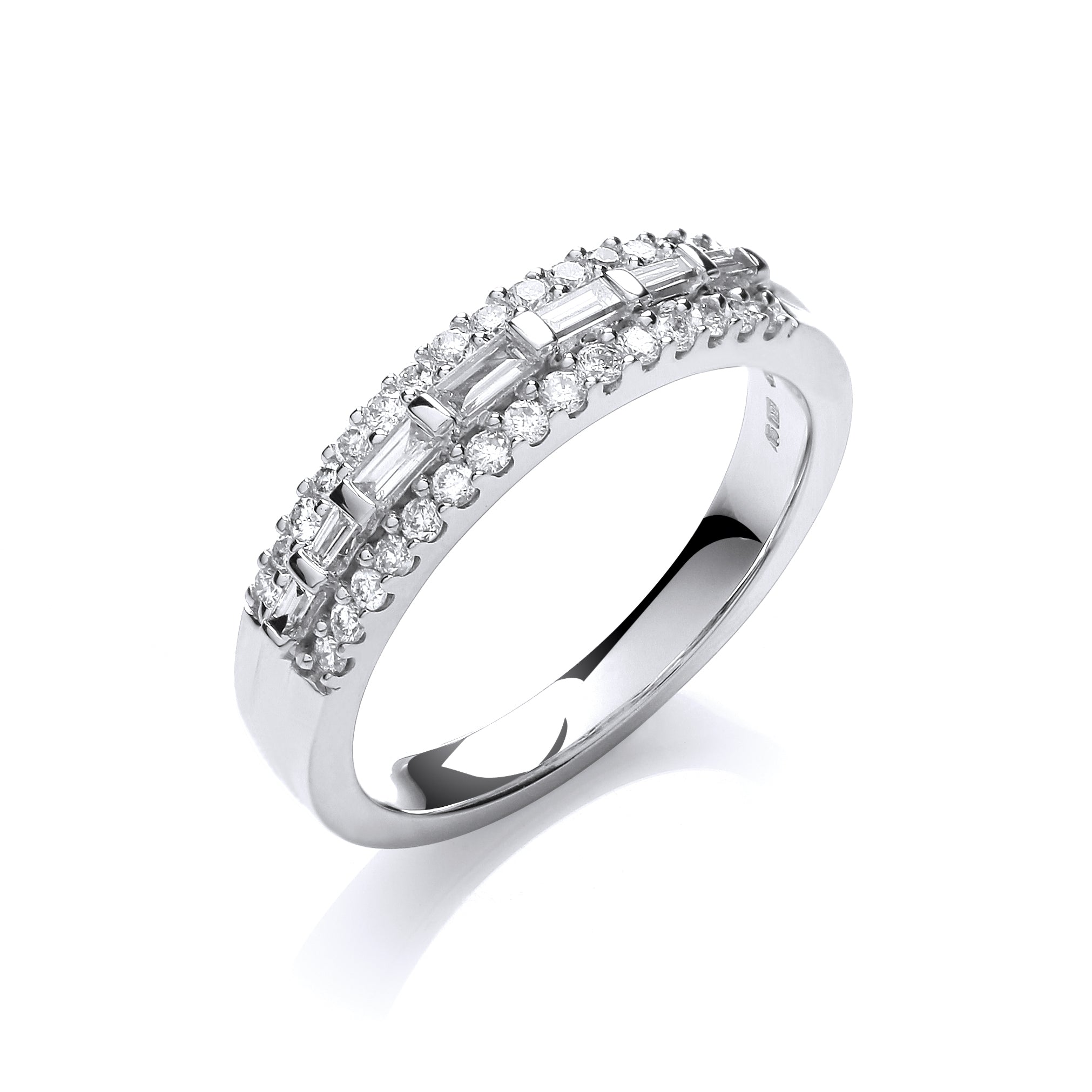 18ct White Gold 0.50ct Diamond Half Eternity Ring SIZE M