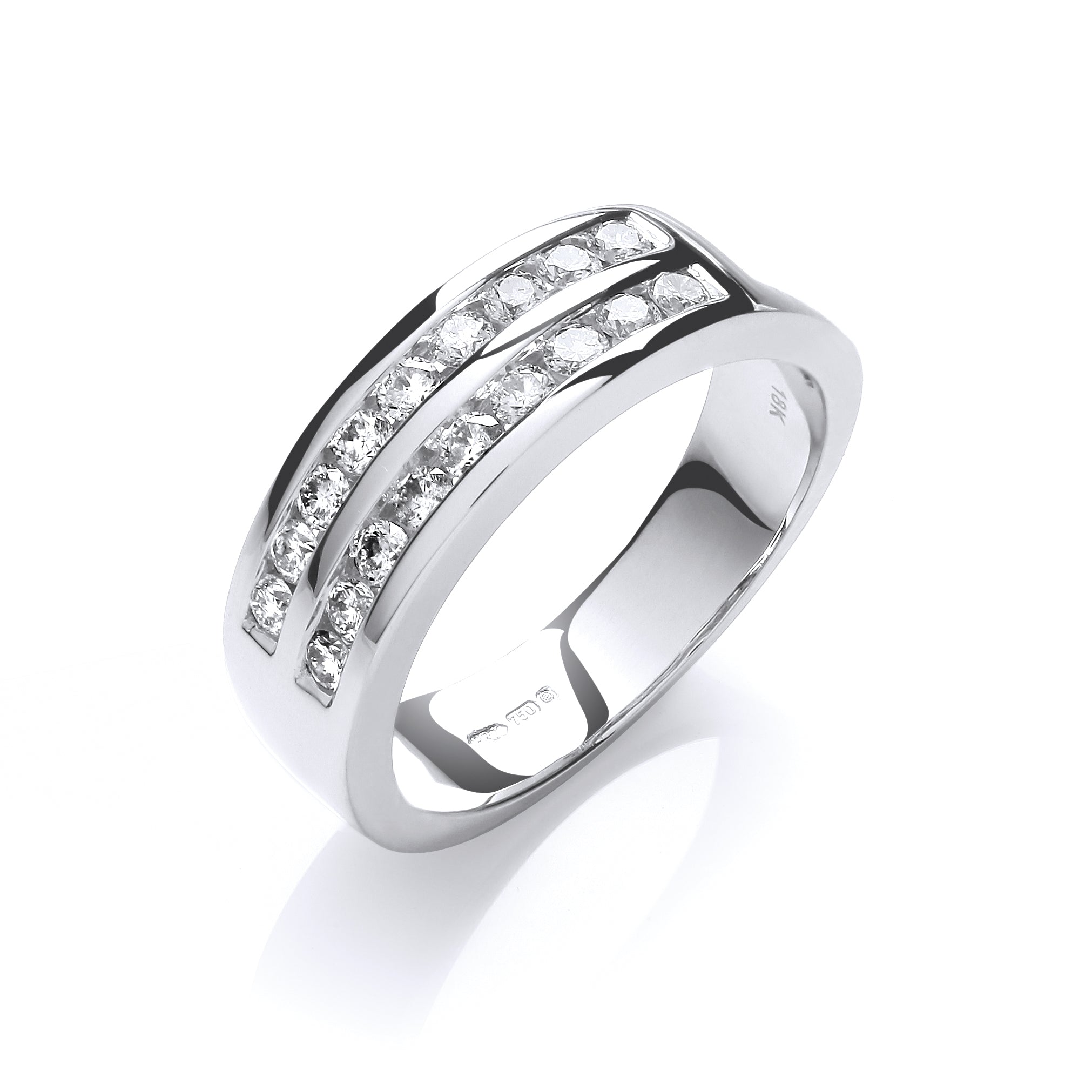 18ct White Gold 0.50ctw Diamond Half Eternity Ring