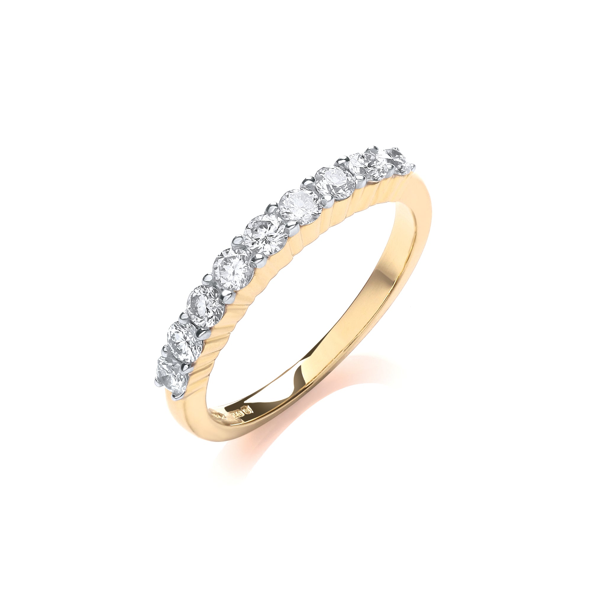 18ct Yellow Gold 0.50ctw Diamond Half Eternity Ring