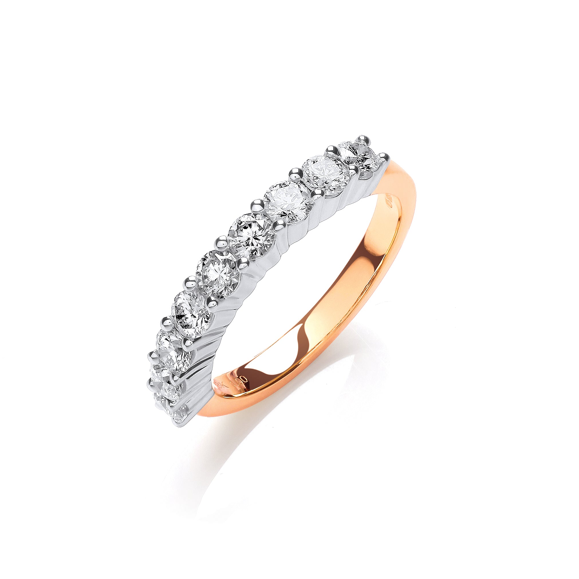 18ct Yellow Gold 1.00ctw Diamond Half Eternity Ring