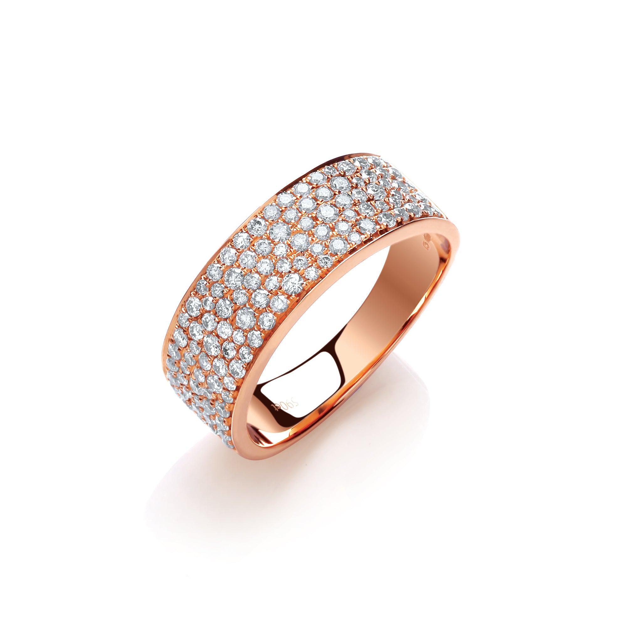 18ct Rose Gold 0.60ct Pave Set Ring Size M