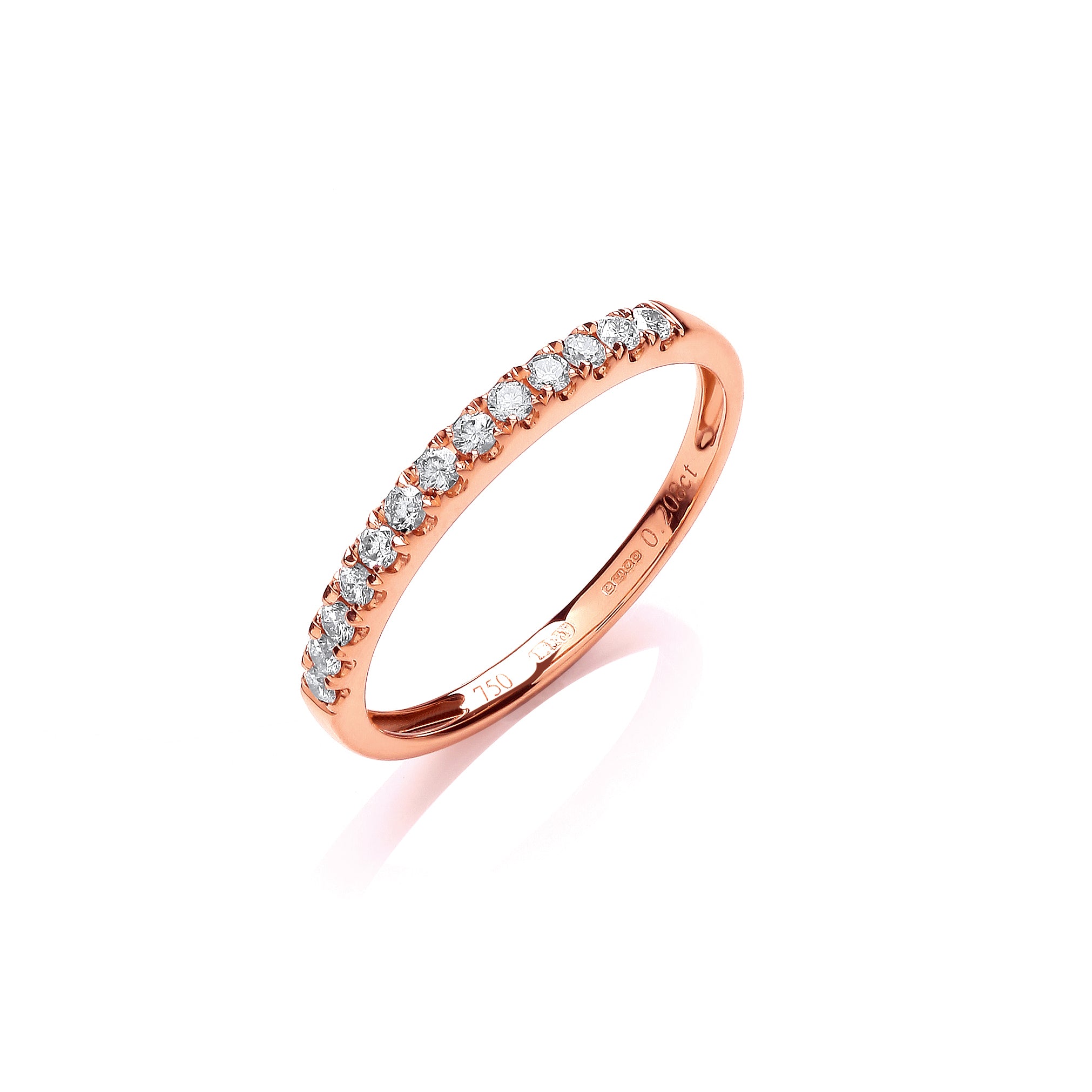 18ct Rose Gold 0.20ct Half Eternity Ring