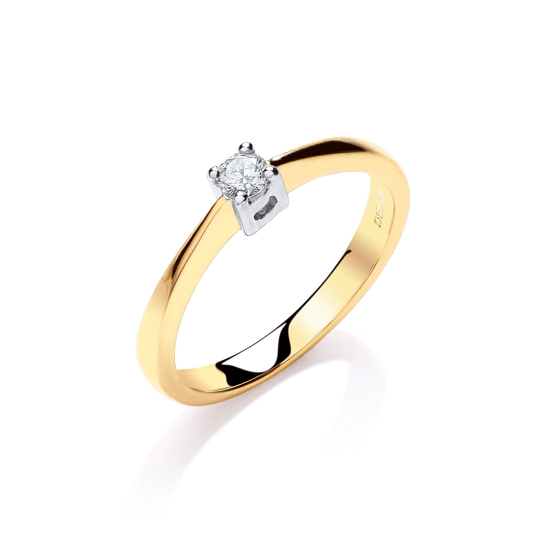 9ct Yellow Gold 0.10ct Engagement Solitaire Ring