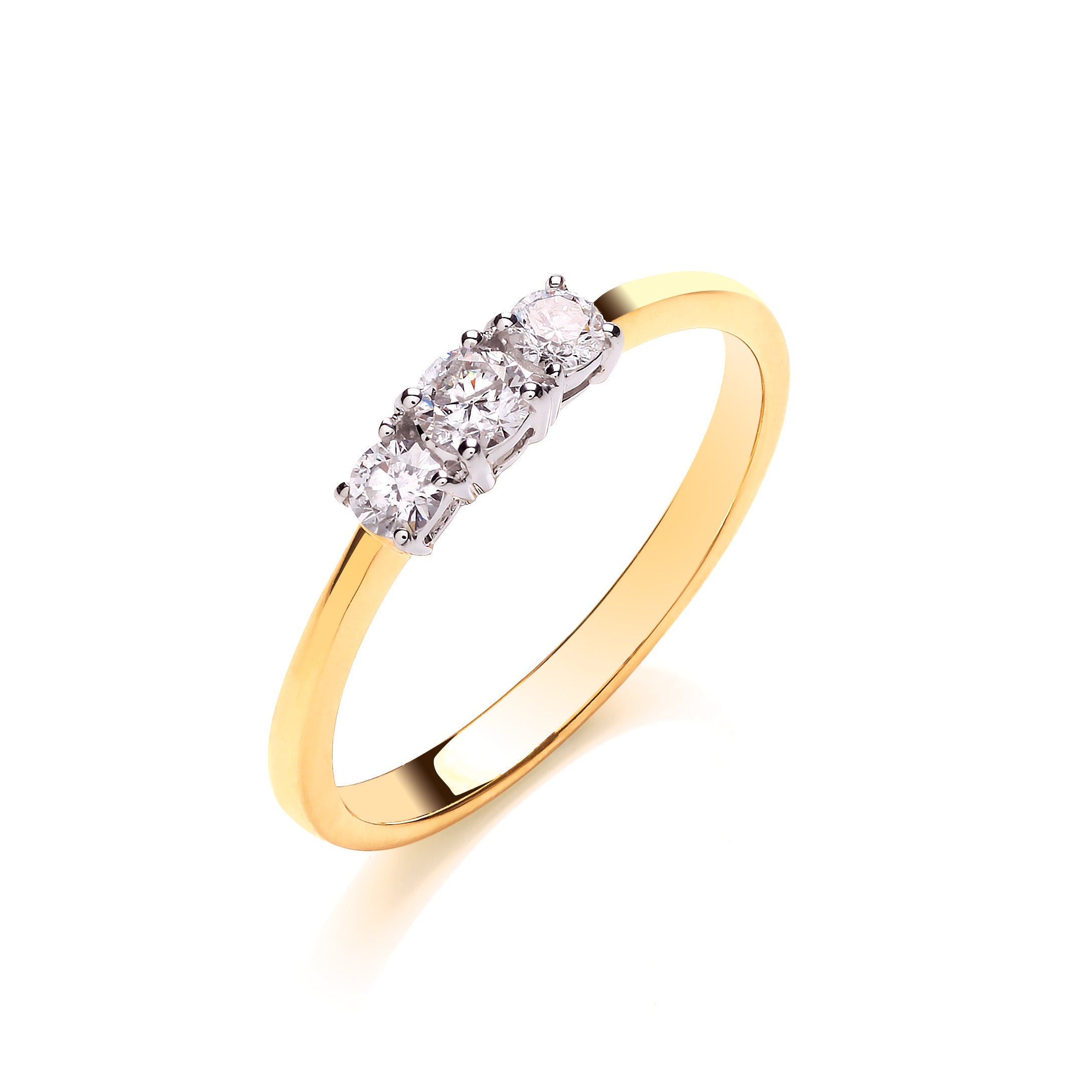 18ct Yellow Gold 0.33ctw Diamond Trilogy Ring