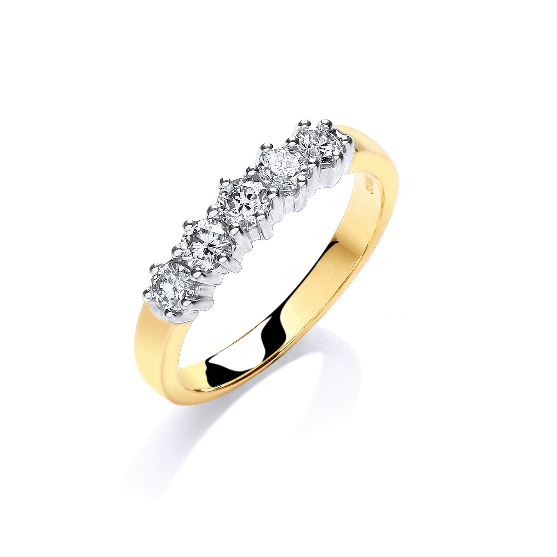 18ct Yellow Gold 0.50ctw 5 Stone Diamond Eternity Ring