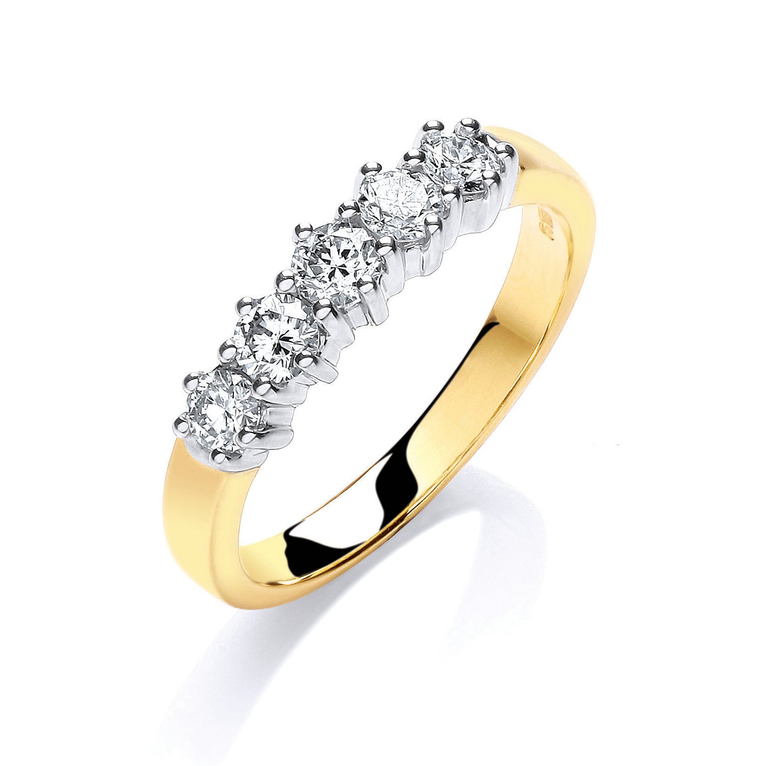 9ct Yellow Gold 0.50ct 5 Stone Diamond Eternity Ring