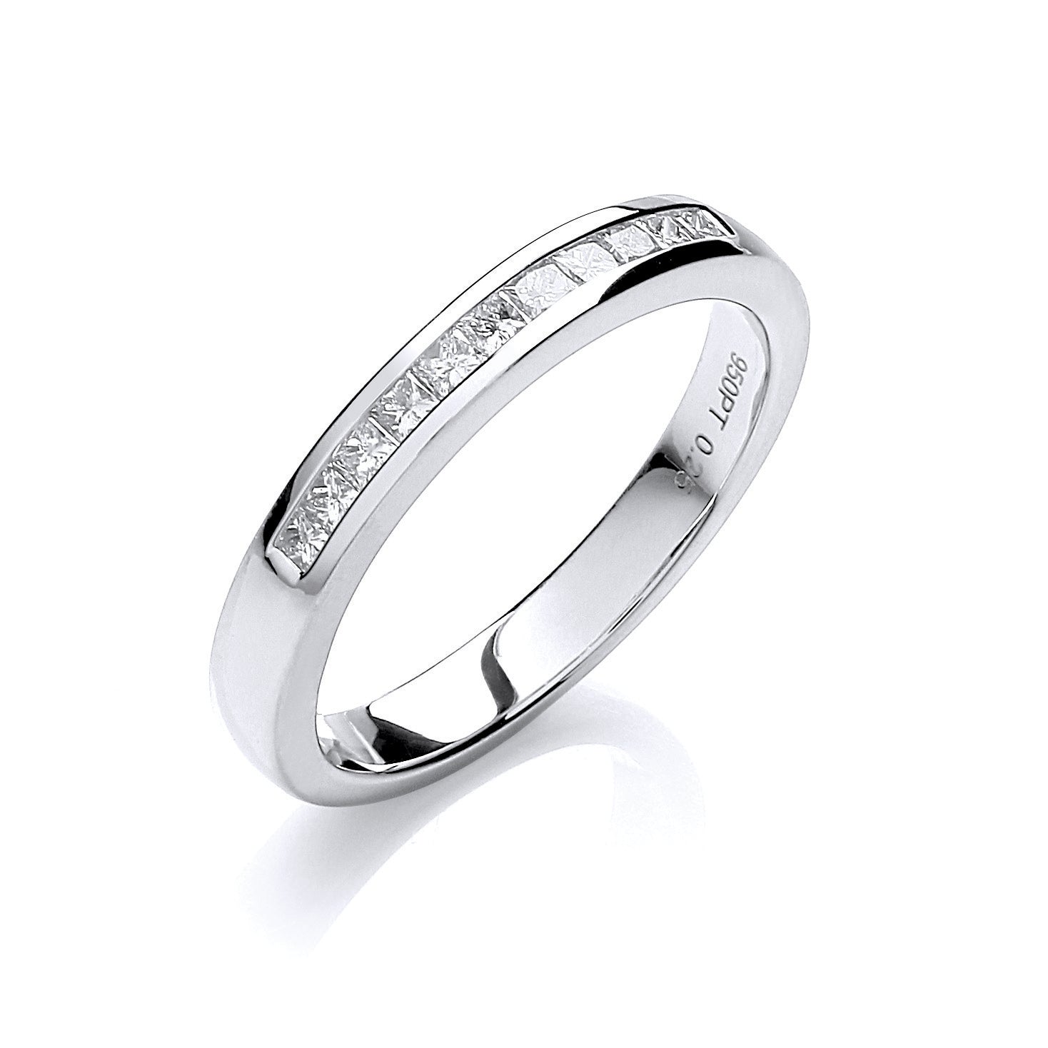 Platinum 0.25ct Diamond Half Eternity Ring