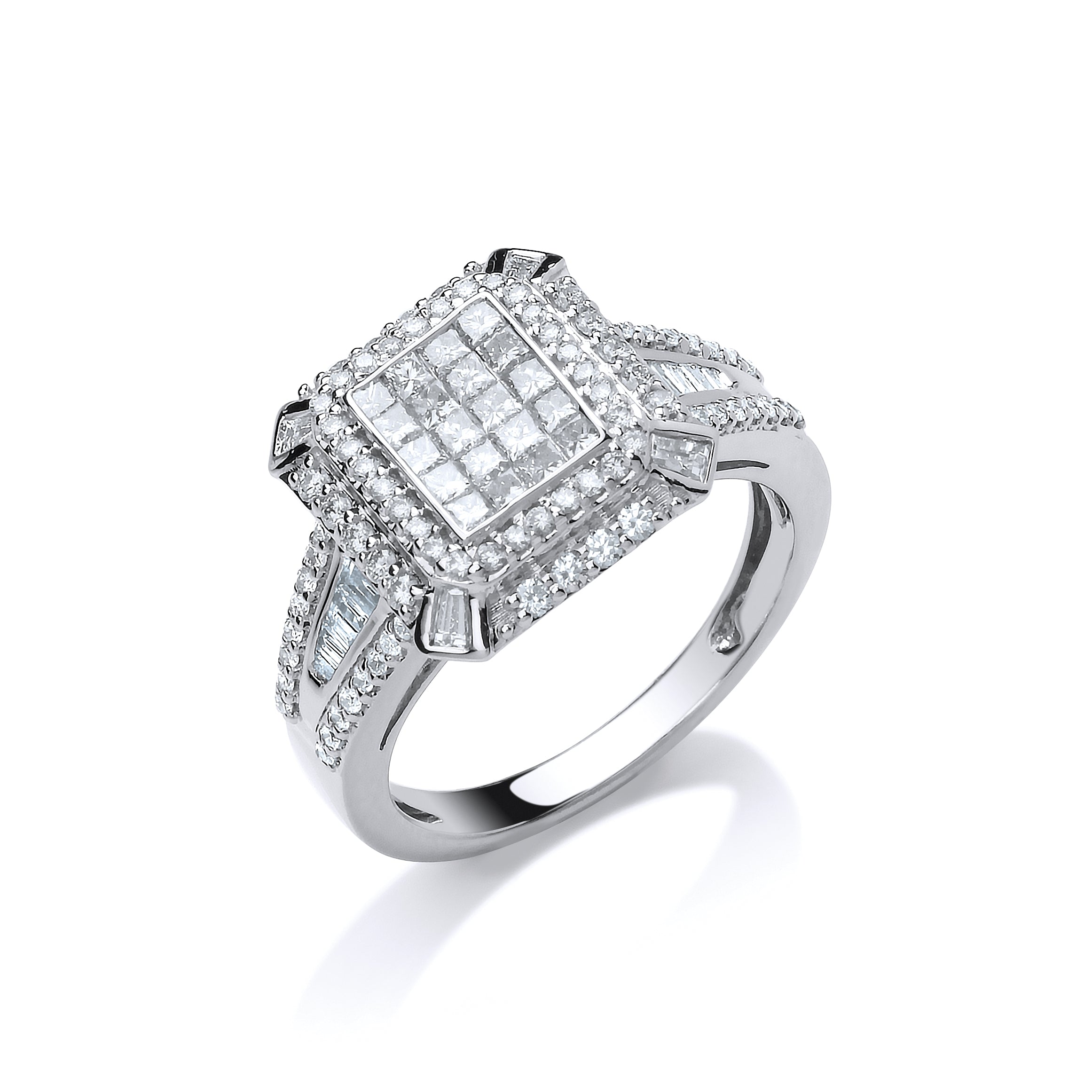 18ct White Gold 1.00ct Diamond Fancy Ring