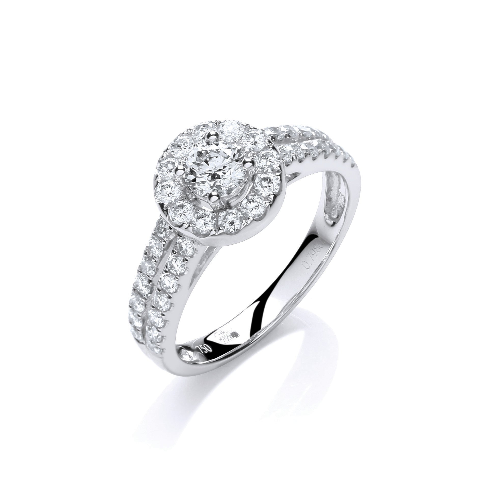 18ct White Gold 0.75ct Diamond Fancy Ring