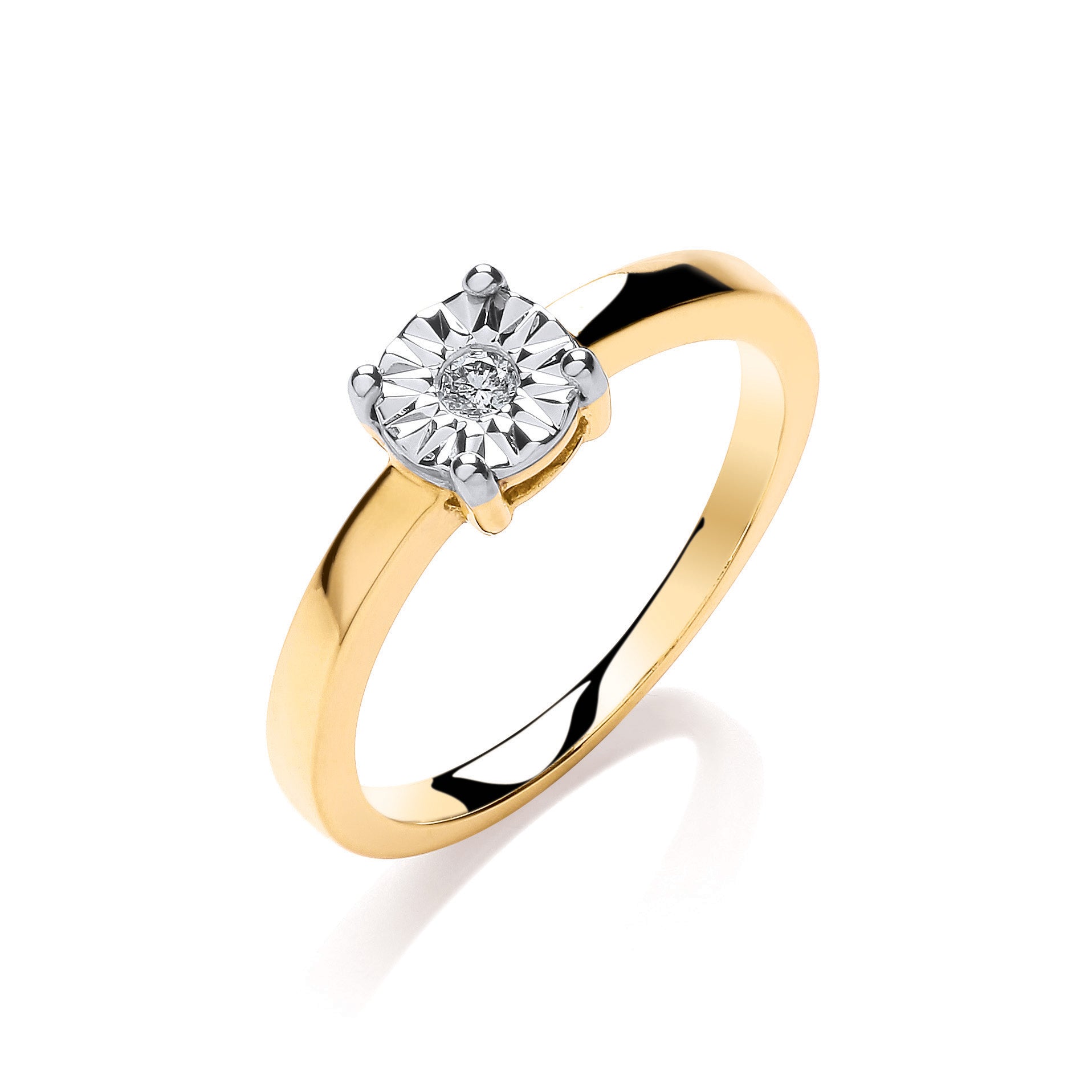 9ct Yellow Gold 0.05ct Diamond Solitaire Ring