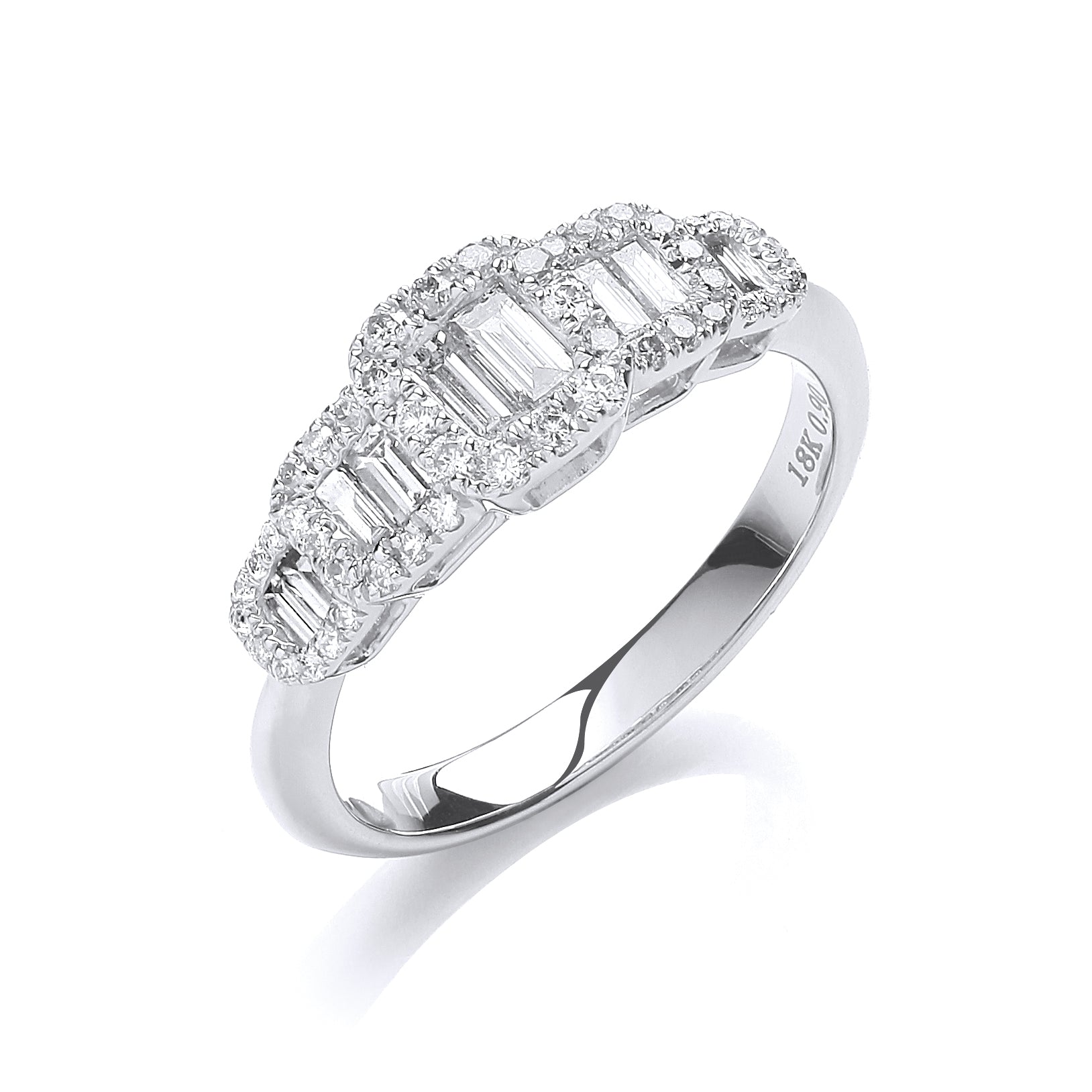 18ct White Gold 0.72ct Diamond Dress Ring