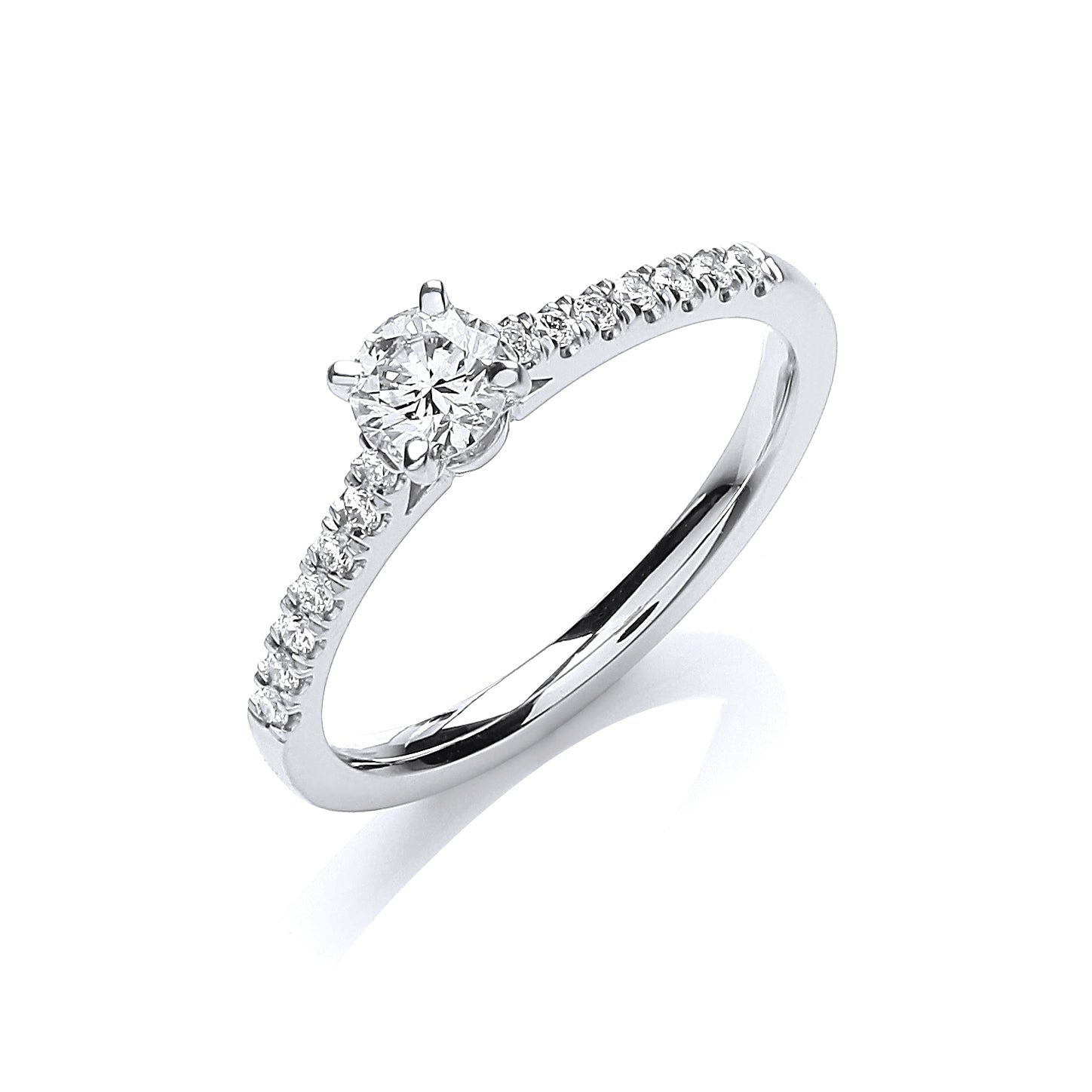 18ct White Gold 0.45ct Certificated Diamond Solitaire Ring