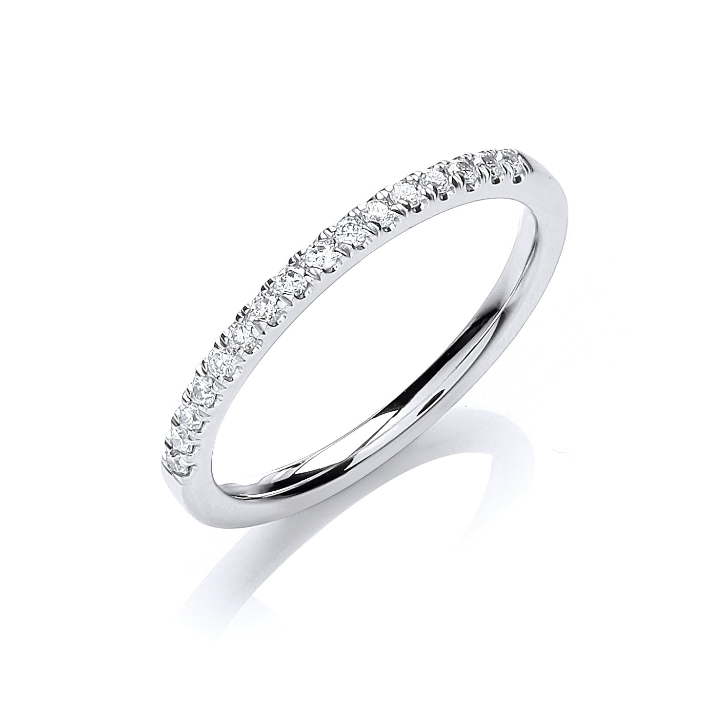 18ct White Gold half Eternity Diamond 0.15ct Ring