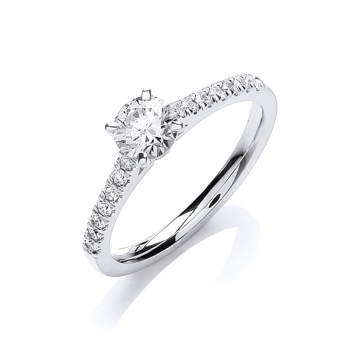 18ct White Gold 0.70ctw Diamond Certificated Engagement Ring