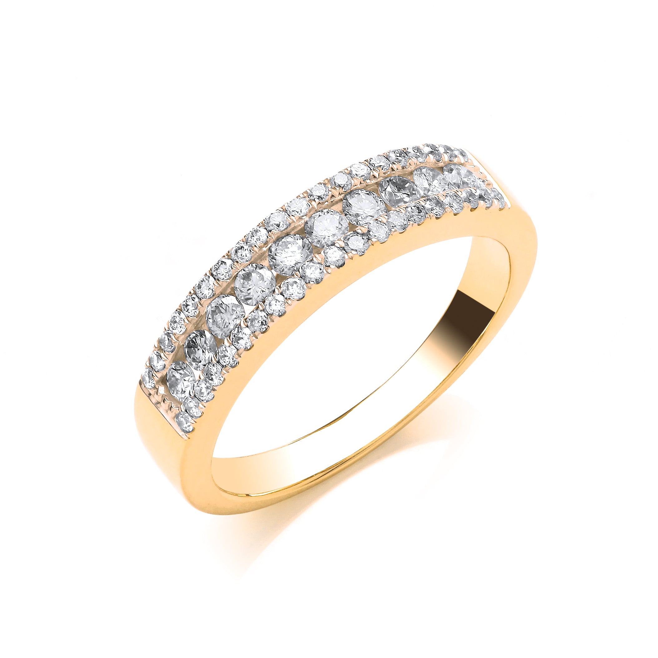 18ct Yellow Gold 0.50ct Diamond Half Eternity Ring