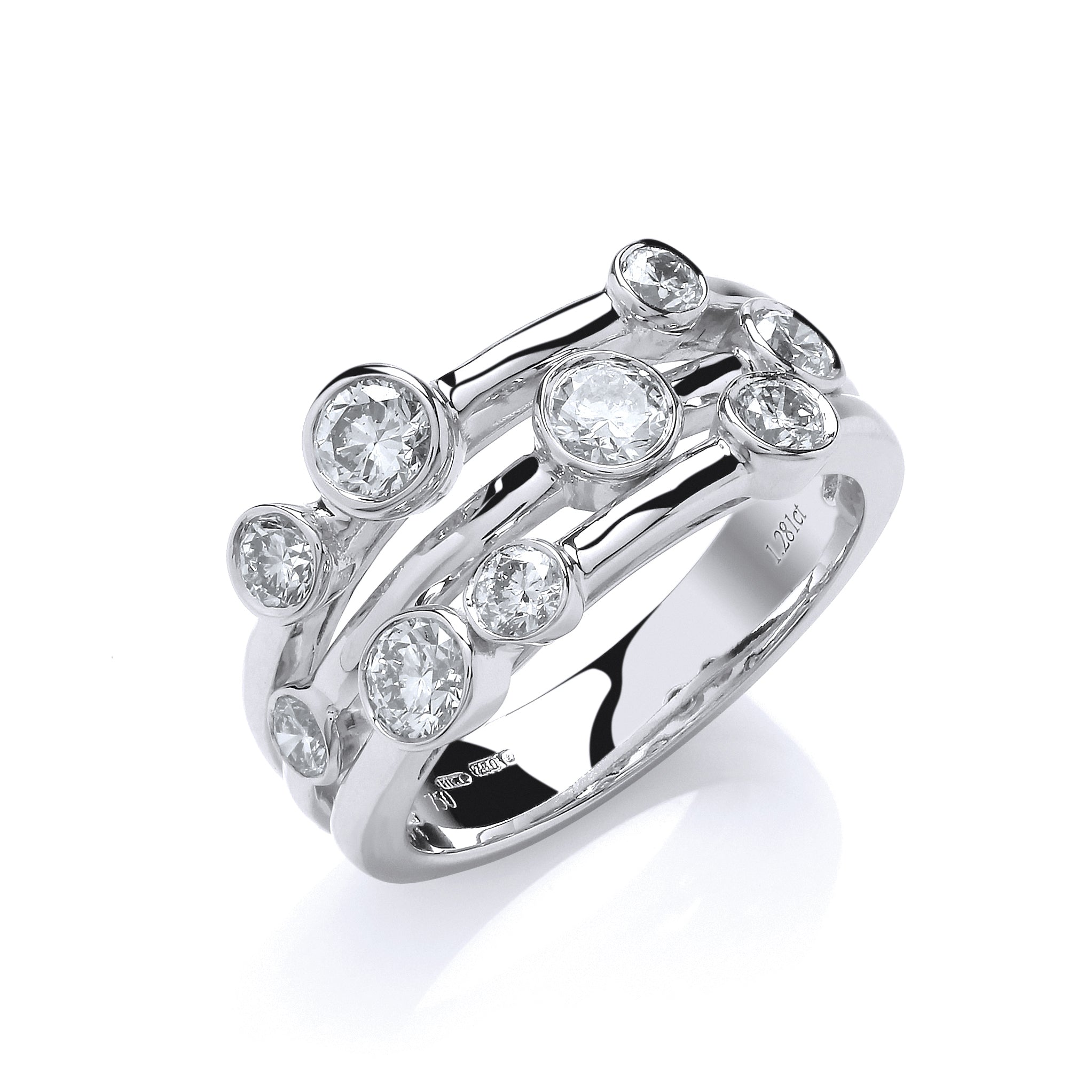 18ct White Gold 1.30ct GH-SI Diamond Dress Ring