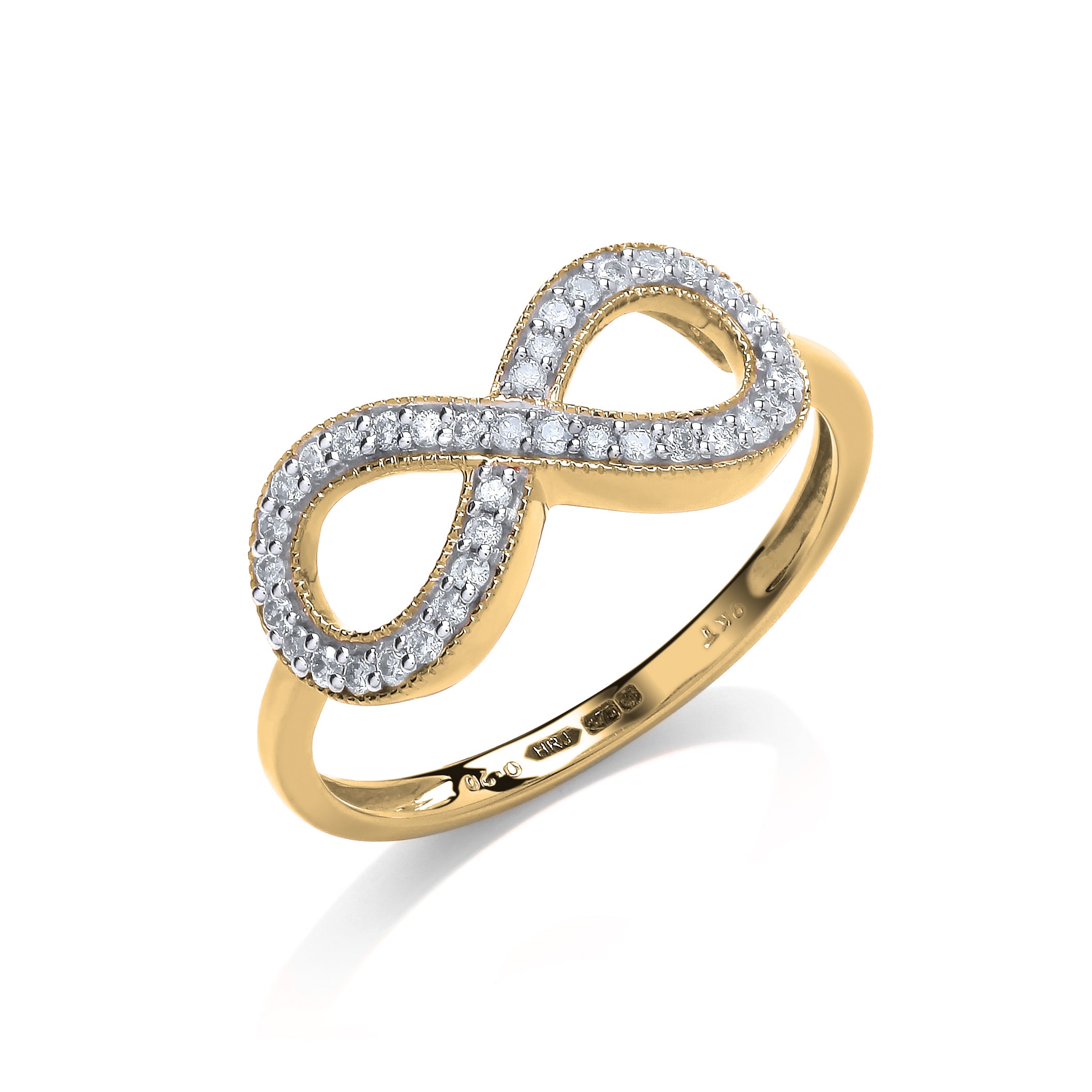 9ct Yellow Gold 0.20ct Diamond Infinity Dress Style Ring