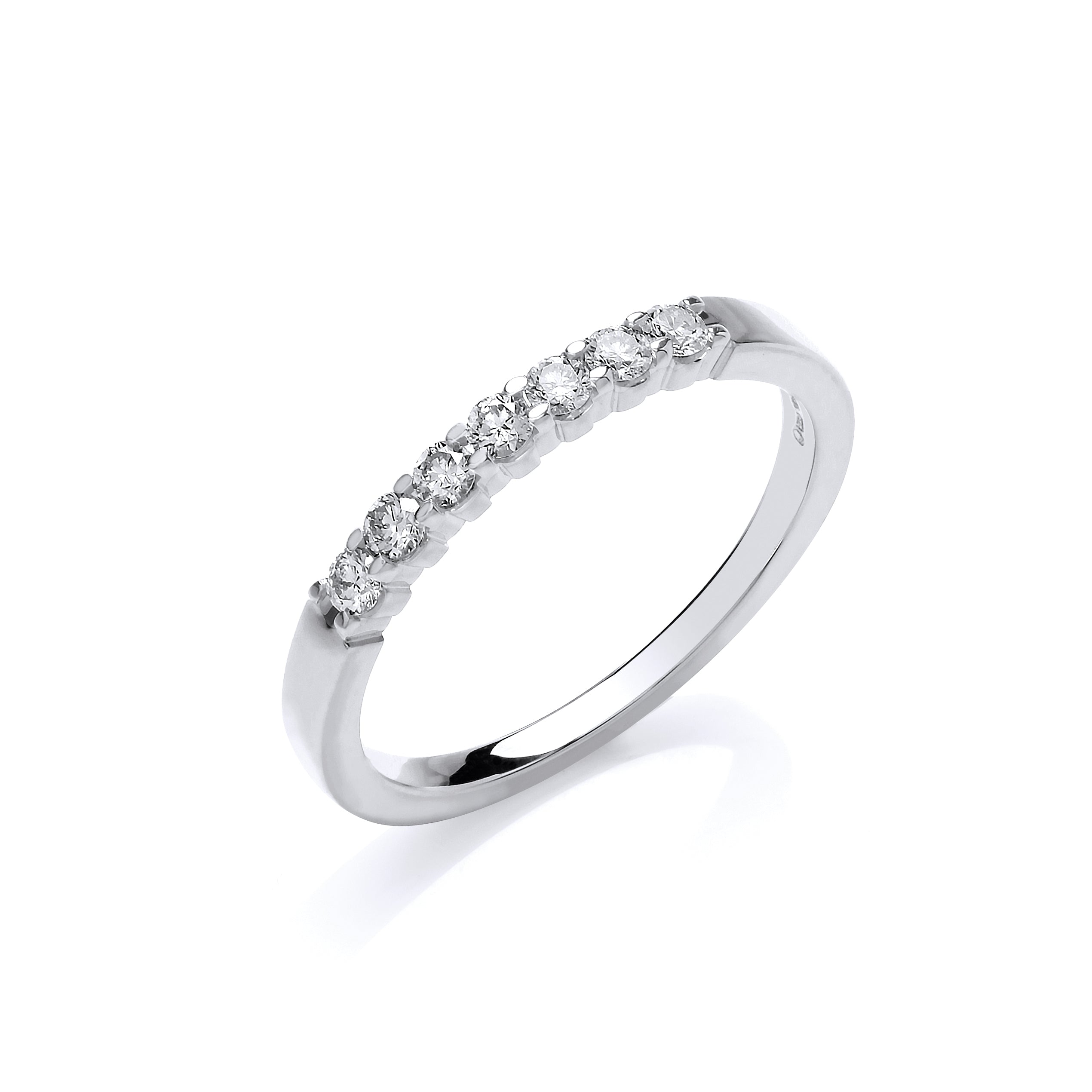 9ct White Gold 0.25ct Diamond Half Eternity Ring