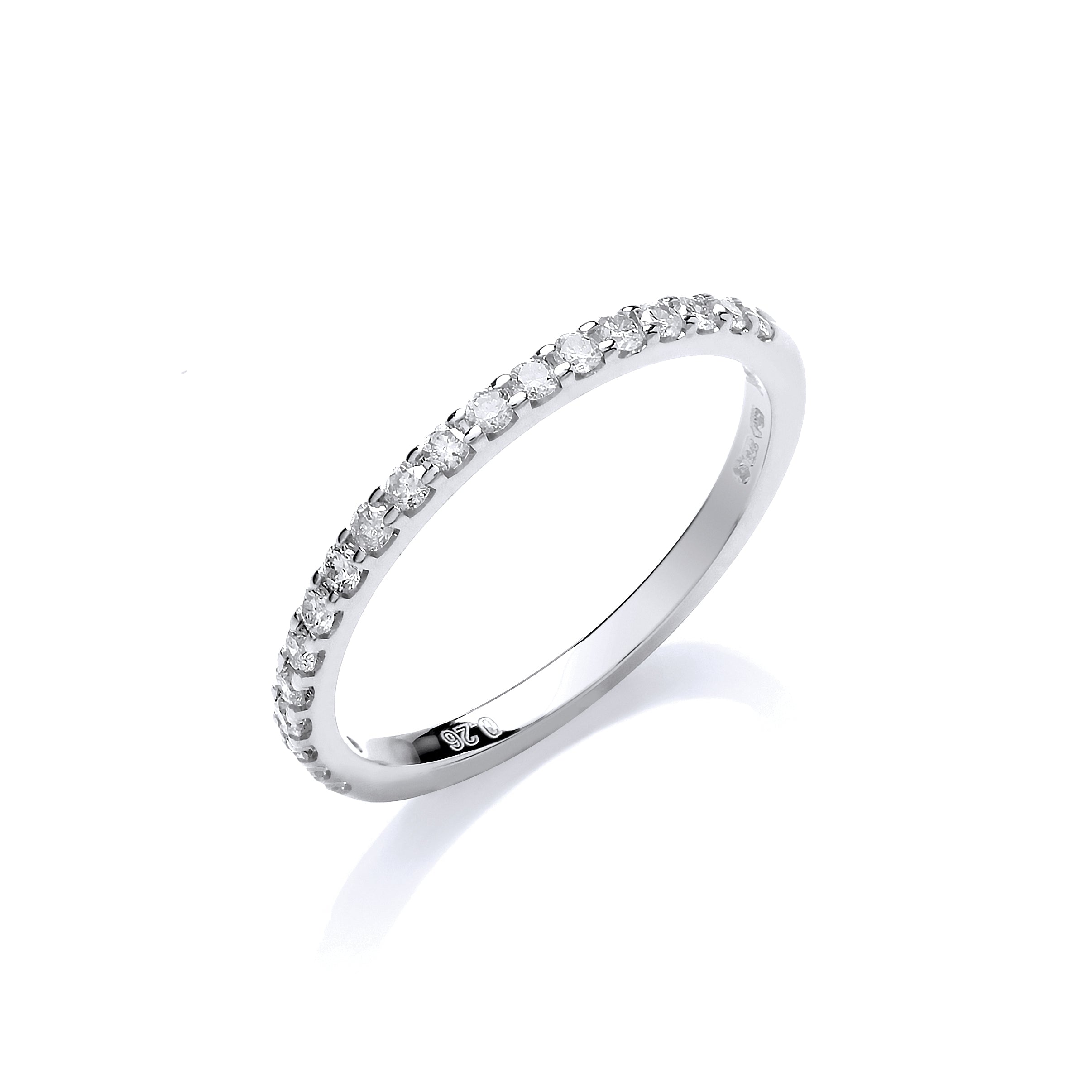 9ct White Gold 0.27ct GH SI Diamond Half Eternity Ring