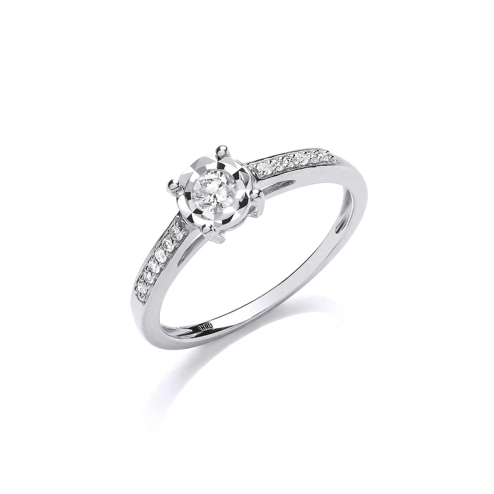 9ct White Gold 0.15ct Diamond Solitaire Ring